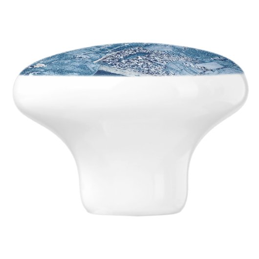 Blue & Gray Marble Keramikknauf (Seitenansicht)