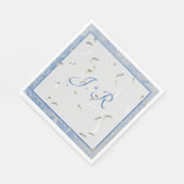 Blue & Gray Marble Monogramed Napkins Serviette (Ecke)