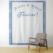 Blue & Gray Marble Wedding Wandteppich (Beispiel)