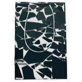 Blue Gray Modern Geometric Mittlere Geschenktüte (Vorderseite)