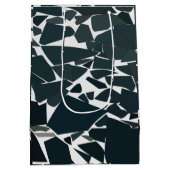 Blue Gray Modern Geometric Mittlere Geschenktüte (Rückseite)