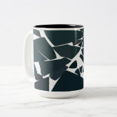 Blue Gray Modern Geometric Zweifarbige Tasse (Vorderseite Links)