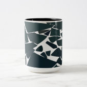 Blue Gray Modern Geometric Zweifarbige Tasse (Mittel)