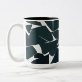 Blue Gray Modern Geometric Zweifarbige Tasse (Links)