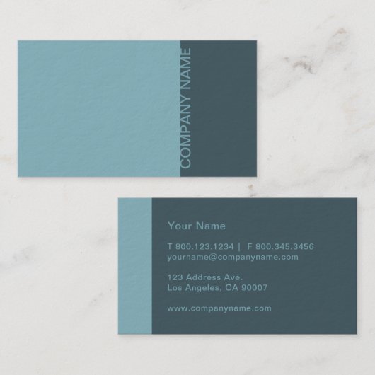 Blue Gray Modern Visitenkarte (Vorne/Hinten)