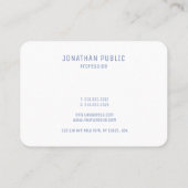 Blue Gray Moderne Minimalistisch trendy einfache V Visitenkarte (Rückseite)