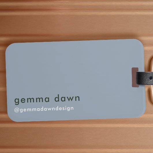 Blue Gray Moderne Minimalistische Social Media Gepäckanhänger