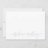 Blue Gray | Moderner Name Personalisiert Mitteilungskarte (Vorderseite)