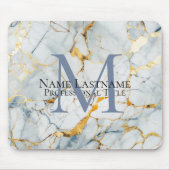 Blue Gray Monogram Mousepad (Vorne)