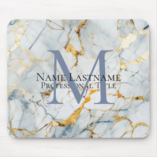 Blue Gray Monogram Mousepad (Vorne)