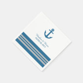 Blue Gray Nautical Anchor Paper Napkins Serviette (Ecke)
