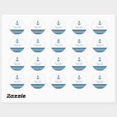 Blue Gray Nautical Anchor Wedding Stickers (Blatt)