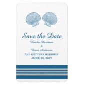 Blue Gray Nautical Seashells Save the Date Magnet (Vertikal)