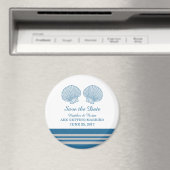 Blue Gray Nautical Seashells Speichern Sie das Dat Magnet (In Situ (Geschirrspüler))