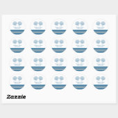 Blue Gray Nautical Seashells Wedding Stickers (Blatt)