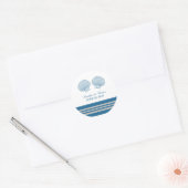 Blue Gray Nautical Seashells Wedding Stickers (Umschlag)