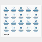 Blue Gray Nautical Seepferd Danke Stickers (Blatt)