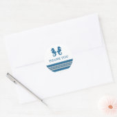Blue Gray Nautical Seepferd Danke Stickers (Umschlag)