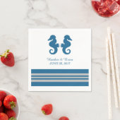 Blue Gray Nautical Seepferd Paper Napkins Serviette (Beispiel)
