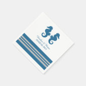 Blue Gray Nautical Seepferd Paper Napkins Serviette (Ecke)