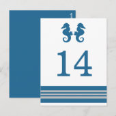 Blue Gray Nautical Seepferd Postkarte (Vorne/Hinten)
