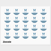 Blue Gray Nautical Seepferd Wedding Stickers (Blatt)