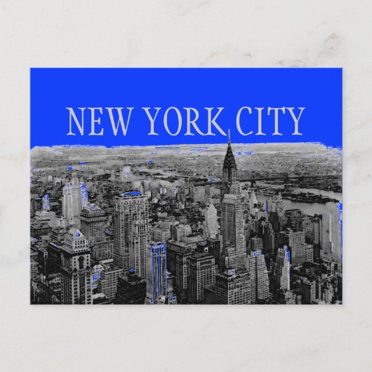Blue Gray New York City Pop Art Postkarten (Vorderseite)