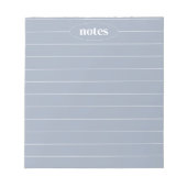 Blue Gray Notes Sleek & Modern Stationery Notizblock (Vorderseite)