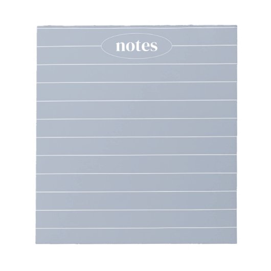 Blue Gray Notes Sleek & Modern Stationery Notizblock (Vorderseite)