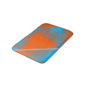 Blue Gray Orange Ombre Geometric Abstrakt Art Badematte (Schrägansicht)
