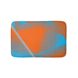 Blue Gray Orange Ombre Geometric Abstrakt Art Badematte