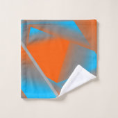 Blue Gray Orange Ombre Geometric Abstrakt Art Badhandtuch Set (Waschlappen)