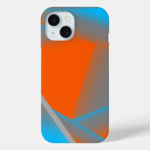 Blue Gray Orange Ombre Geometric Abstrakt Art Case-Mate iPhone Hülle