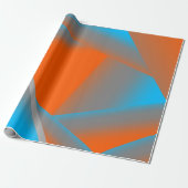 Blue Gray Orange Ombre Geometric Abstrakt Art Geschenkpapier (Ungerollt)