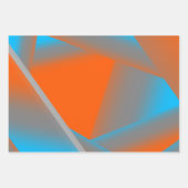 Blue Gray Orange Ombre Geometric Abstrakt Art Geschenkpapier Set (Vorderseite 3)