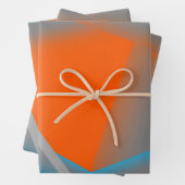 Blue Gray Orange Ombre Geometric Abstrakt Art Geschenkpapier Set (Beispiel)