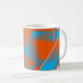 Blue Gray Orange Ombre Geometric Abstrakt Art Kaffeetasse