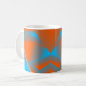 Blue Gray Orange Ombre Geometric Abstrakt Art Kaffeetasse (Vorderseite Links)