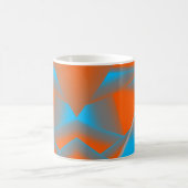 Blue Gray Orange Ombre Geometric Abstrakt Art Kaffeetasse (Mittel)