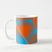 Blue Gray Orange Ombre Geometric Abstrakt Art Kaffeetasse (Links)