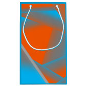 Blue Gray Orange Ombre Geometric Abstrakt Art Kleine Geschenktüte (Rückseite)