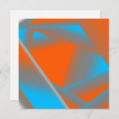 Blue Gray Orange Ombre Geometric Abstrakt Art Mitteilungskarte (Vorne/Hinten)