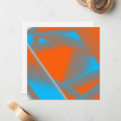 Blue Gray Orange Ombre Geometric Abstrakt Art Mitteilungskarte (Vorderseite/Rückseite Beispiel)