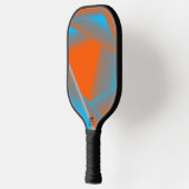 Blue Gray Orange Ombre Geometric Abstrakt Art Pickleball Schläger (Links)