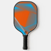 Blue Gray Orange Ombre Geometric Abstrakt Art Pickleball Schläger (Rückseite)