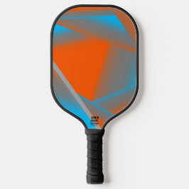 Blue Gray Orange Ombre Geometric Abstrakt Art Pickleball Schläger