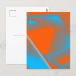 Blue Gray Orange Ombre Geometric Abstrakt Art Postkarte