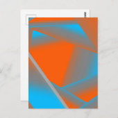 Blue Gray Orange Ombre Geometric Abstrakt Art Postkarte (Vorne/Hinten)