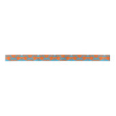 Blue Gray Orange Ombre Geometric Abstrakt Art Satinband (Vorderseite)