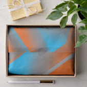 Blue Gray Orange Ombre Geometric Abstrakt Art Seidenpapier (Geschenk)